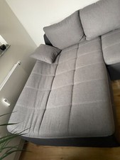 Graue Couch 160/242/100.Ottomane links