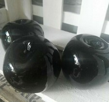 3 x Äpfel schwarz Glanz 9cm