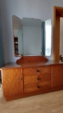 Vintage Frisierkommode 50/60er Jahre mit Spiegel und Glasplatte