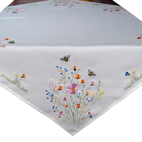 Tischdecke stickerei blumen - stickerei,, "blumen