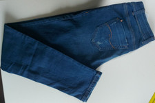 Damen Jeans "QS" blau used Stil slim fit Gr. 34/32 5-Pocket, Modell CATIE