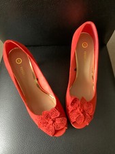 Pumps Peeptoes Damenschuhe Rot Größe 40 Neu