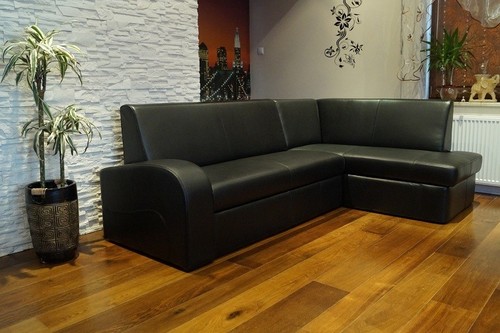 Schwarzes echtleder ecksofa - schwarzes,