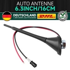 Kurz Stab Dach Antenne 16cm + Antennen Fuß Sockel Auto KFZ PKW Universal Set