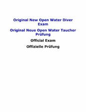 Original PADI New Neue Open Water Diver Final Exam Abschlußprüfung Fragen