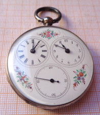 Antike  seltene Taschenuhr 2 Zeit - Zonen Zylinderhemmung D = 43 mm ca.