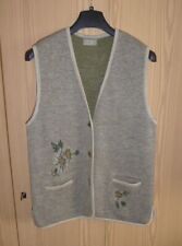 Schöne Strickweste  Stapf Austria - beige Wolle/Leinen mit Strickmuster Gr.48