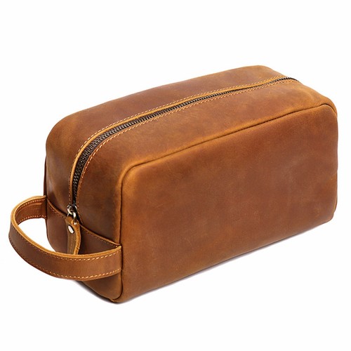 Herren leder kulturbeutel - leder,