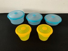 Tupperware Konvolut 5x Bungee Schüssel blau 1,9 1,4 1,0 L Behälter gelb 800 ml