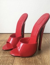 7” Red Patent Stiletto Mule