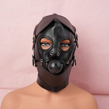 Bondage Kopfmaske mit Ballknebel Gag Augenbinde Harness Headgear Fetisch Erotik