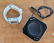 Silber Weiß Polar Flow FT 60 Digital Fitness Tracker Uhr mit Flow Link Dock