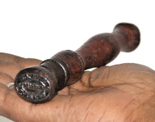 Antiker Holz-Messing