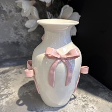 Vase rosa weiß Schleife