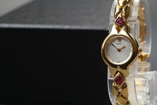 Vintage 1988 Seiko Exceline Luscious 1F20-0B50 2P Rubin Quarz Damenuhr JAPAN