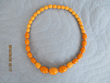 Vintage Bakelit Halskette Collier Honigfarbe mit Schraubverschluss Länge 43cm