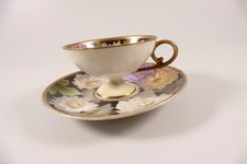 Reinhold Schlegelmilch Suhl Blumen ausgemalt Sammeltasse Sammelgedeck DEFEKT