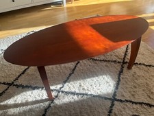 Couchtisch aus Holz, Rotbraun, Oval 120×50×41