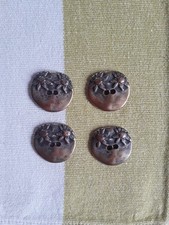 4 Knöpfe Trachten Edelweiß Oktoberfest ca. 21 mm messingfarben Metall