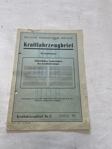 Ddr kfz brief trabant - brief, 601