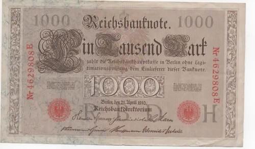 Reichsbanknote 1000 mark - reichsbanknote,