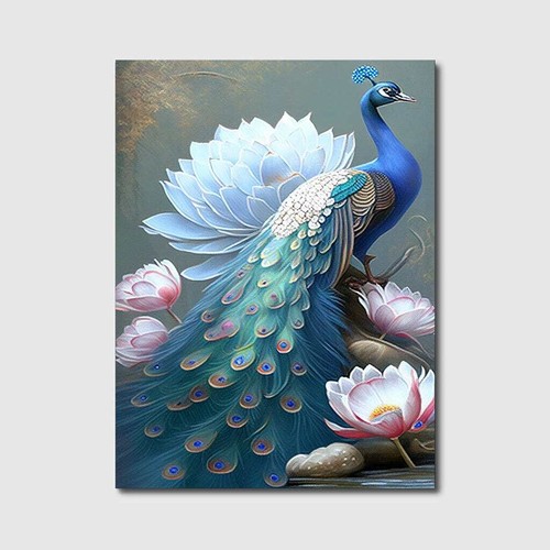 Eleganter pfau wandbild - wandbild, xxl