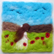 ♥WOLLBILD MOHNBLUMEN