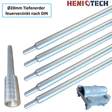 HENIOTECH Ø 20mm Tiefenerder Staberder feuerverzinkt Blitzschutz Erdung