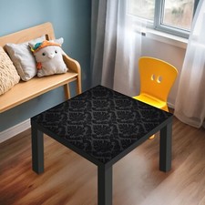 banjado Designabdeckung für Ikea Lack Tisch 55x55 Glasplatte/Folie Black Deluxe