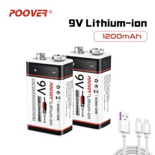 2 ✖ Li-ion 9v Block Batterie