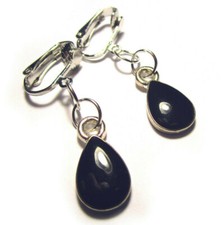 Ohrclips schwarz Tropfen Clips Ohrringe ohne Ohrlöcher