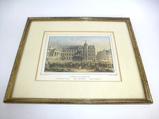 Radierung Düsseldorf der Marktplatz Johann Poppel Ludwig Rohbock 19 Jh.