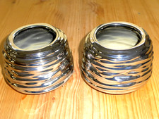 CREATIV HOME DEKO SCHÄLCHEN TÖPFCHEN KERAMIK SILBERFARBEND MIT MUSTER