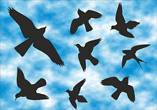 8 Stück Vögel Aufkleber