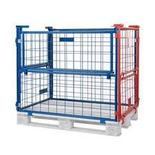 10x Gitterbox Lagerbox Aufsatzrahmen Europaletten-Aufsatz Stapelbar