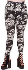 Banned »SKULL ROSES« High Waisted TOTENKOPF LEGGINGS Hose Plus Size Rockabilly