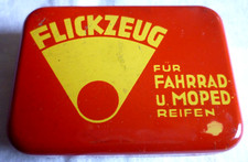original alte Blechdose Flickzeug ohne Inhalt Fahrrad Moped Reifen Flickzeugdose