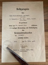 WK2 WW2 WK2  Besitz-Zeugnis