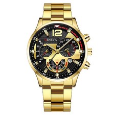 Mode Herren Sportuhren Luxus Edelstahl Quarz Uhr Herren Business Casual Uhr
