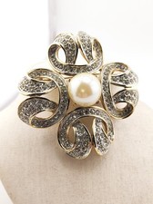 XXL Modeschmuck Strass Brosche