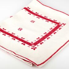 Mittelläufer Tischdecke 122 cm x 37 cm Leinen Kreuzstich Loch Stickerei rot