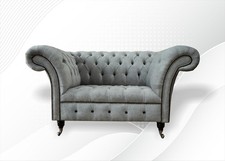 Chesterfield Sessel Hellgrau