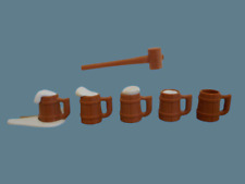 Playmobil 3666 3653 Ritterburg Einrichtung Küche Mittelalter Holzhammer Holzkrug