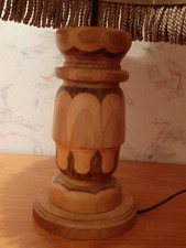 Antike Stehlampe + Lampenschirm mit gedrechseltem Fuß + Intarsien Rustikal  