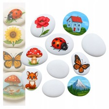 10x Weiße Malsteine 5–8cm