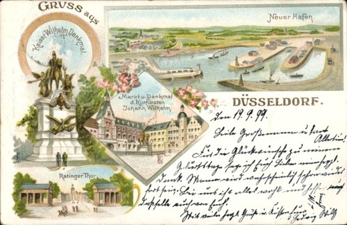 Litho düsseldorf denkmal - düsseldorf,,