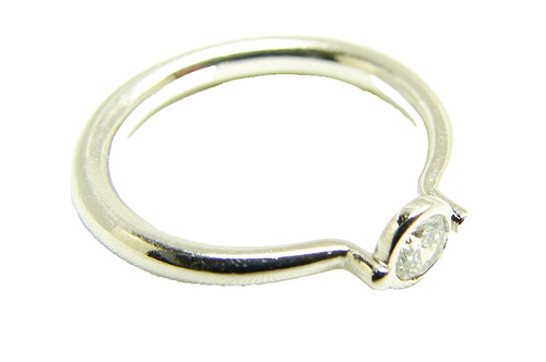 Damen platin solitärring - damen, 950