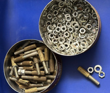 45 Stück M12 - Gewindebolzen mit Messing-Dübel, Mutter, Scheiben, Sicherungsring