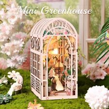 DIY Bücherecke Garten Puppenhaus Miniatur Holz Bücherregal Modellbausatz Geschenk