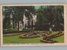 Florale Uhr Victorial Hall Westmount Montreal Kanada Postkarte 1945